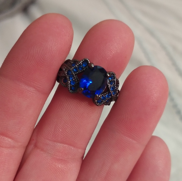 S6 BLK Titanium/Sapphire Ring - Picture 3 of 9